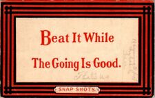 vintage postcard- Beat It While The Going Is Good posted 1910 picture