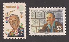 1968 WALT DISNEY + 100th BIRTHDAY (2001) - 2 POSTAGE STAMPS - MINT CONDITION picture