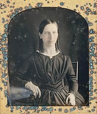 Identified Pretty Young Lady Curled Hair Ringlets 1/6 Plate Daguerreotype S131 picture