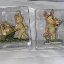 Vintage 1995 Cottontale Collection Hand Painted Bunnies Bunny New In Box picture