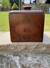 Vintage Wooden Tea Canister picture