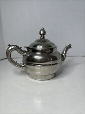 Antique Rochester Stamping Works Teapot Silver Plate Metal Kitchen Tea Fancy picture