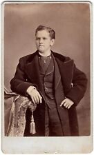 CIRCA 1880s CDV GINTER YOUNG MAN IN FANCY SUIT LEWISBURG PENNSYLVANIA picture