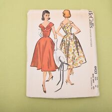 Vintage 1950s McCall’s V-Neck Dress Sewing Pattern - 4433 - Bust 34 - UC FF picture