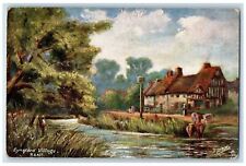 1905 Animal Scene Eynsford Village Kent England Oilette Tuck Art Postcard picture