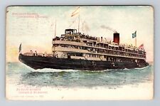 Chicago IL-Illinois, The Whaleback Steamer Columbus, c1908 Vintage Postcard picture