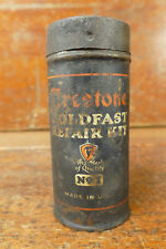 Vintage Early 1930s Firestone Holdfast Tire Repair Kit Tin Gas Oil Can - Empty picture