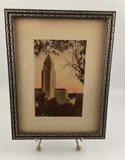 Vintage Los Angeles City Hall 7 x 9” In Original Silver Frame Light Water Stain picture