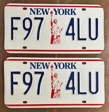 New York LIBERTY 1993 License Plate PAIR - SUPERB QUALITY # F97 4LU picture