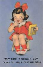 (2) 1940s Flirty Postcards, Vintage Original 