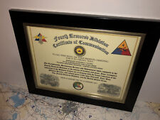4TH ARMORED DIVISION / COMMEMORATIVE - CERTIFICATE OF COMMENDATION picture