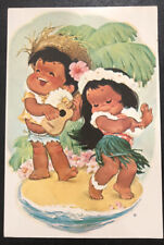 Postcard Aloha from Hawaii Dole Kids 2 Cute Dressed Up Kids Honolulu HI Vintage picture