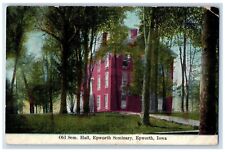 Epworth Iowa Postcard Old Sem Hall Epworth Seminary Building 1909 Vintage Posted picture