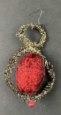 Antique Christmas Ornament Tinsel and Red Foil Candy Container 5