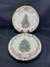 2 Lenox Christmas Trees Around the World Display Plates 2007 Norway/2005 Hungary picture
