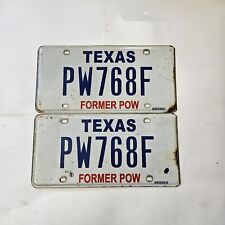 Two Texas Former POW License Plates-Over Three Years Old picture