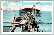 Old Orchard Beach, Maine ME - The Pier - Vintage Postcard - Posted 1923 picture
