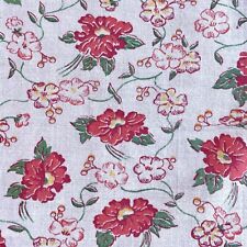 Vintage Feedsack Summer Red Orange Floral Cotton Feed Flour Sack Fabric 37x38” picture