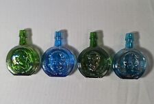Wheaton Village Miniature Colored Glass Bottles 4 Nixon Hayes Taylor Hoover picture