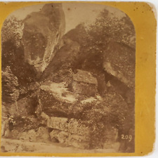 Mohonk Lake Rocky Cliff Stereoview c1870 Ulster County New York State Photo D870 picture