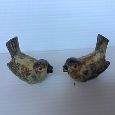 2- Vintage Small Porcelain Ceramic Sparrows Japan Figurine Hand Painted picture