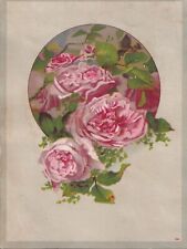1800's Victorian Card -Lovely Pink Roses picture
