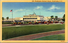 Vtg 1940s Washington National Airport Wahington DC Linen Postcard picture