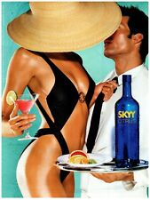 2004 Skyy Print Ad, Citrus #74 In the Shade Sexy Swimsuit Kiss Waiter Cleavage picture
