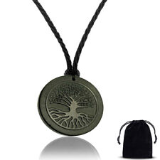 Authentic Shungite EMF Protection Necklace Tree of Life Engraved Pendant Circle picture