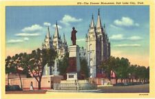 View of Brigham Young And The Pioneer Monument, Salt Lake City, Utah Postcard picture
