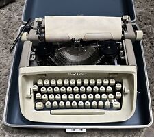 Vintage Royal Safari Typewriter Almond w Case  And key  Mid Century picture
