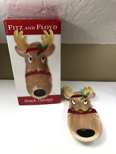 Fitz and Floyd Snack Therapy Christmas REINDEER SERVING PLATE Tray 13.5
