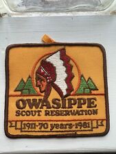 Owasippe Scout Reservation 70th anniversary BSA Back Camp Patch 1980 picture