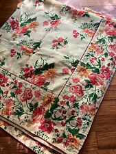 April Cornell Table Cloth 100% Cotton - 96 X 55” Yellow With Flowers picture