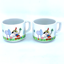 2 Matching Vintage Walt Disney Productions Pinocchio Childs Cup Porcelain Japan picture