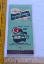 1940s-50s Pontiac cars Harry Maher North Hollywood CA VINTAGE matchbook cover picture