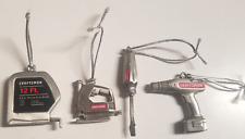 Craftsman Sears Miniature Tool Ornaments - Drill,Tape,Saw,Driver PewterUSA 1998 picture