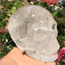 750g Top Natural Clear crystal  Skull Quartz Crystal Carved Skull Reiki Healing picture