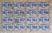 VERY NICE (16) 1970'S MINNESOTA MOTORCYCLE LICENSE PLATE LOT  WOW  picture
