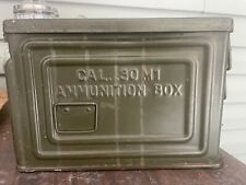 Vintage US WWII Metal Reeves 30 Cal. M1 Ammo Box Ammunition Can Flaming Bomb picture