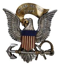Patriotic United States Navy Bald Eagle Flag Crest Ship Anchor Wall Decor Plaque picture