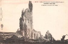 Vtg Postcard WW I Ruins Church Ablain-Saint-Nazaire, France Unposted DB picture
