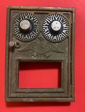 Vintage Corbin Brass Post Office Box Door US Eagle Double Dial - Opens picture