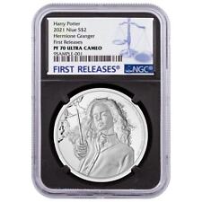 2021 Niue Harry Potter - Hermione Granger 1 oz Silver Proof $2 Coin NGC PF70 ... picture