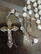 Vintage Catholic Rosary Clear Glass picture