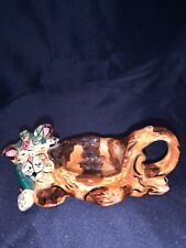 2001 BLUE SKY BY HEATHER GOLDMINC~ CHRISTMAS CAT TEA LIGHT HOLDER~ RETIRED picture