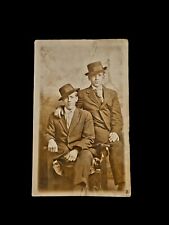 Antique Rppc Photograph Postcard Men Suits Mob picture