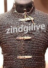 Halloween Flat Riveted Chain Mail Shirt Large HUBERGION Front Open  Blackened picture