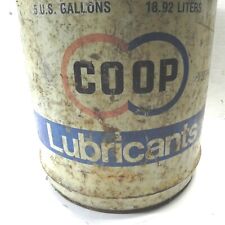 VINTAGE CO-OP MOTOR OIL 5 GALLON LUBRICANT CAN EMPTY RARE USED ORIGINAL picture