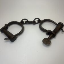 Vintage Handcuffs Cast Iron W/ Key # 170 Working picture